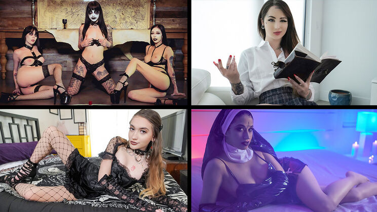 Team Skeet Selects - Alex Coal - Jewelz Blu - Harlowe Blue - Val Steele - Goth Girls Compilation / 12.10.2022